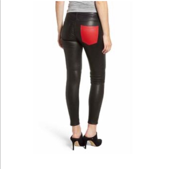 Current/Elliot 25 leather black pants Stiletto - Picture 1 of 7